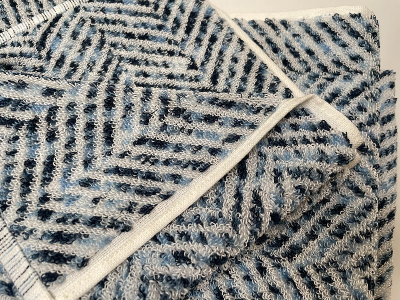 Herringbone Blue Navy Melange Linen/cotton
