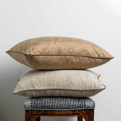 Ivory Taupe Velour Pillow