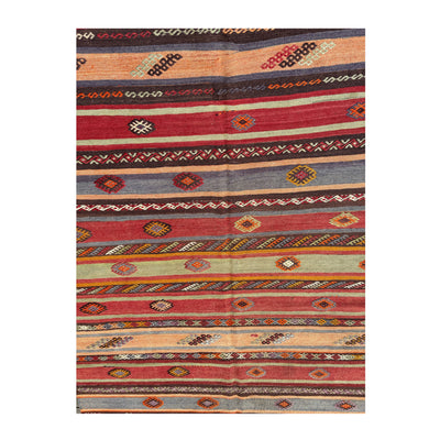 Handwoven with high-quality wool and authentic Turkish Kilim rug. 