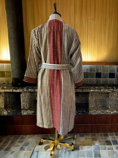 Chevron Kimono Bathrobe - Green/ Orange, Blue/Lavender