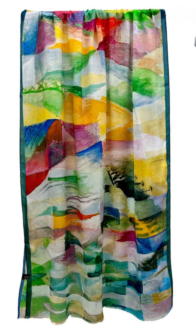 Elegant Silk Scarf printed by Abstract Paint