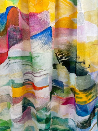 Elegant Silk Scarf printed by Abstract Paint