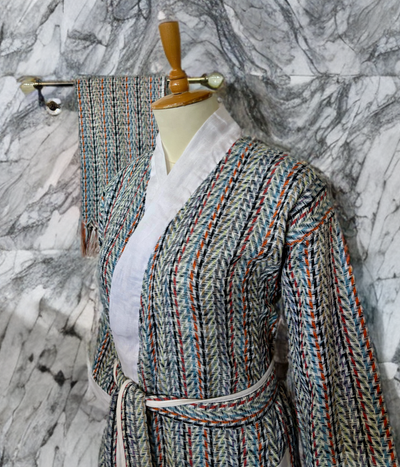 Custom made and kimono design bathrobe made with 100% Turkish Cotton