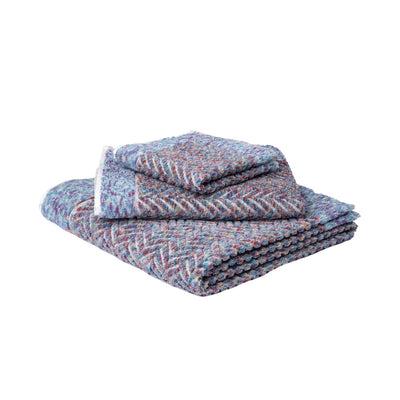 Herringbone Multicolor with Blue/Lavender Border
