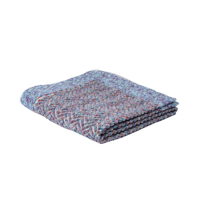 Herringbone Multicolor with Blue/Lavender Border