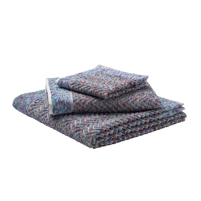 Herringbone Multicolor with Blue/Lavender Border