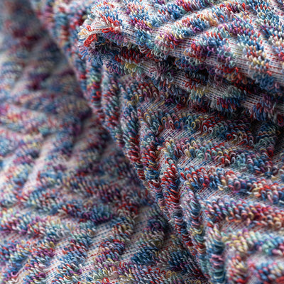 Herringbone Multicolor with Blue/Lavender Border