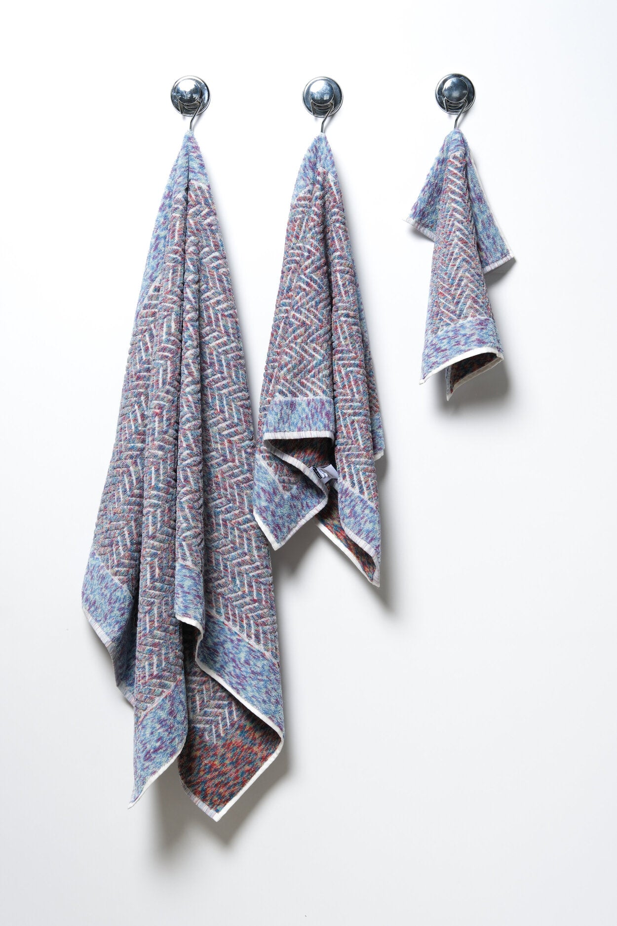 Herringbone Multicolor with Blue/Lavender Border