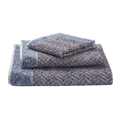 Herringbone Multicolor with Blue/Lavender Border