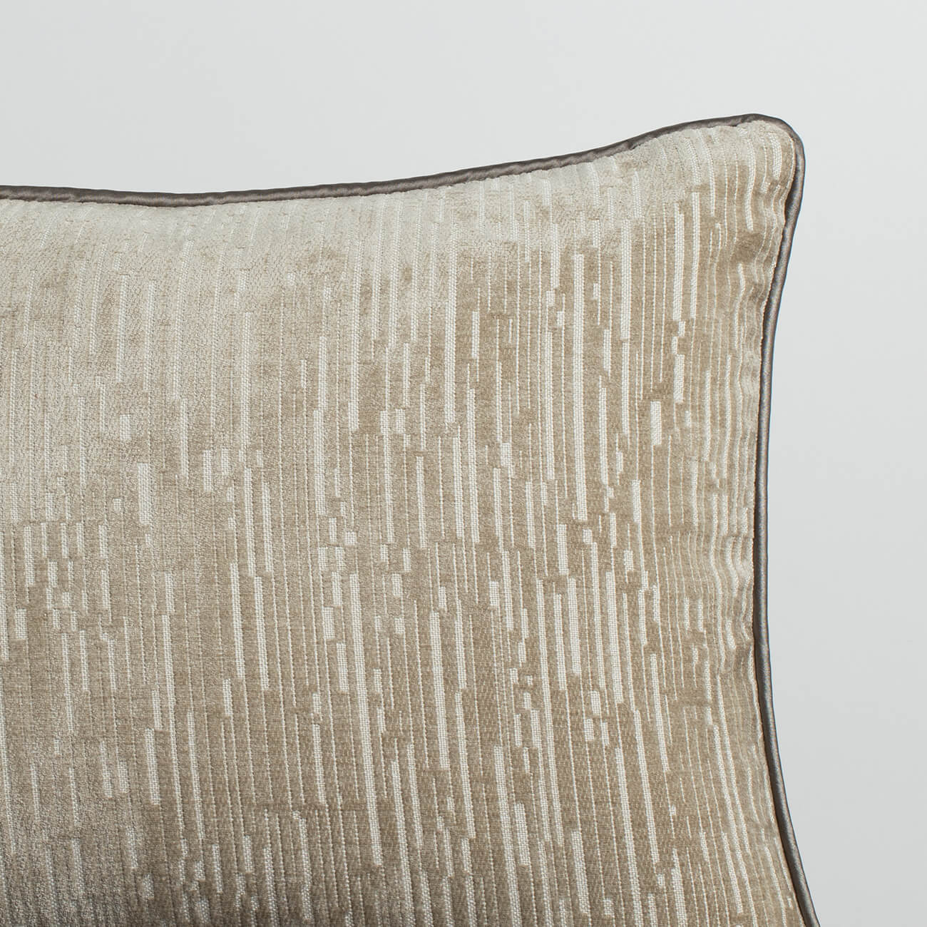 Ivory Taupe Velour Pillow