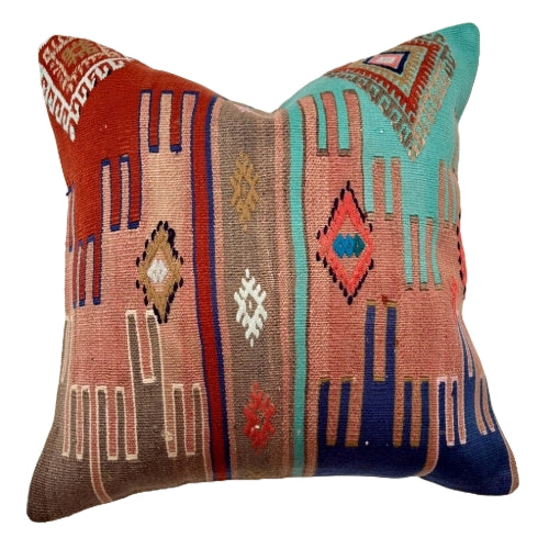 Unique Kilim Pillow which is made from a vintage kilim rug