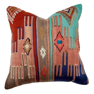 Unique Kilim Pillow which is made from a vintage kilim rug