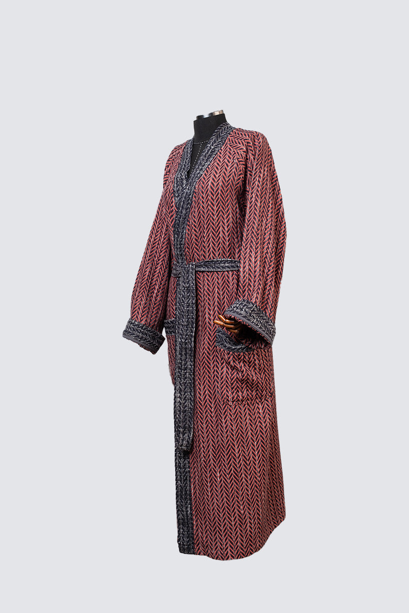 Red And Black Kimono Robe