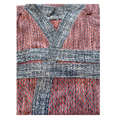 Custom made and kimono design bathrobe made with a blend of linen and cotton