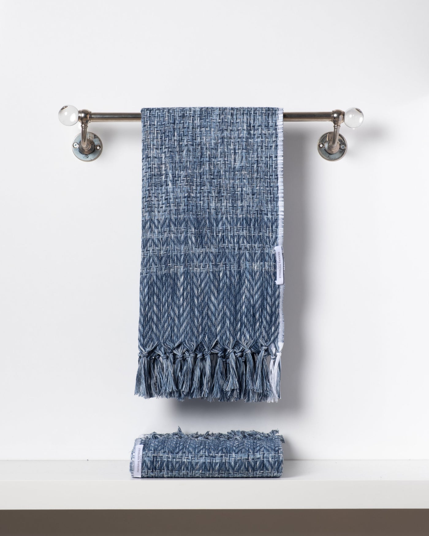 Denim Blue Navy Pestemal Throw