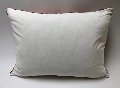 Silk Velvet Ikat Pillow - Rust, Magenta, Gold