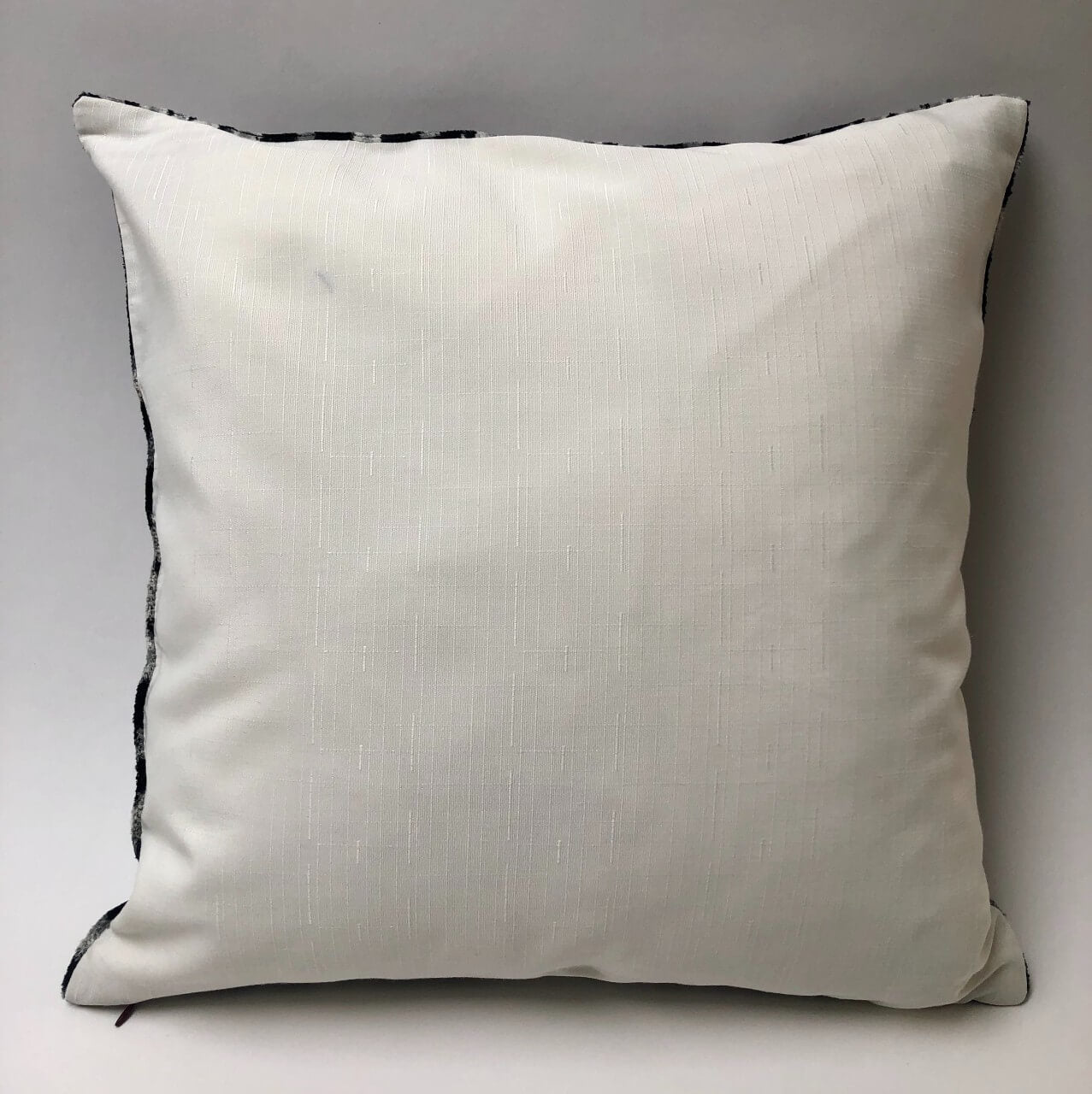 Silk Velvet Ikat Pillow - black, silver gray 18x18