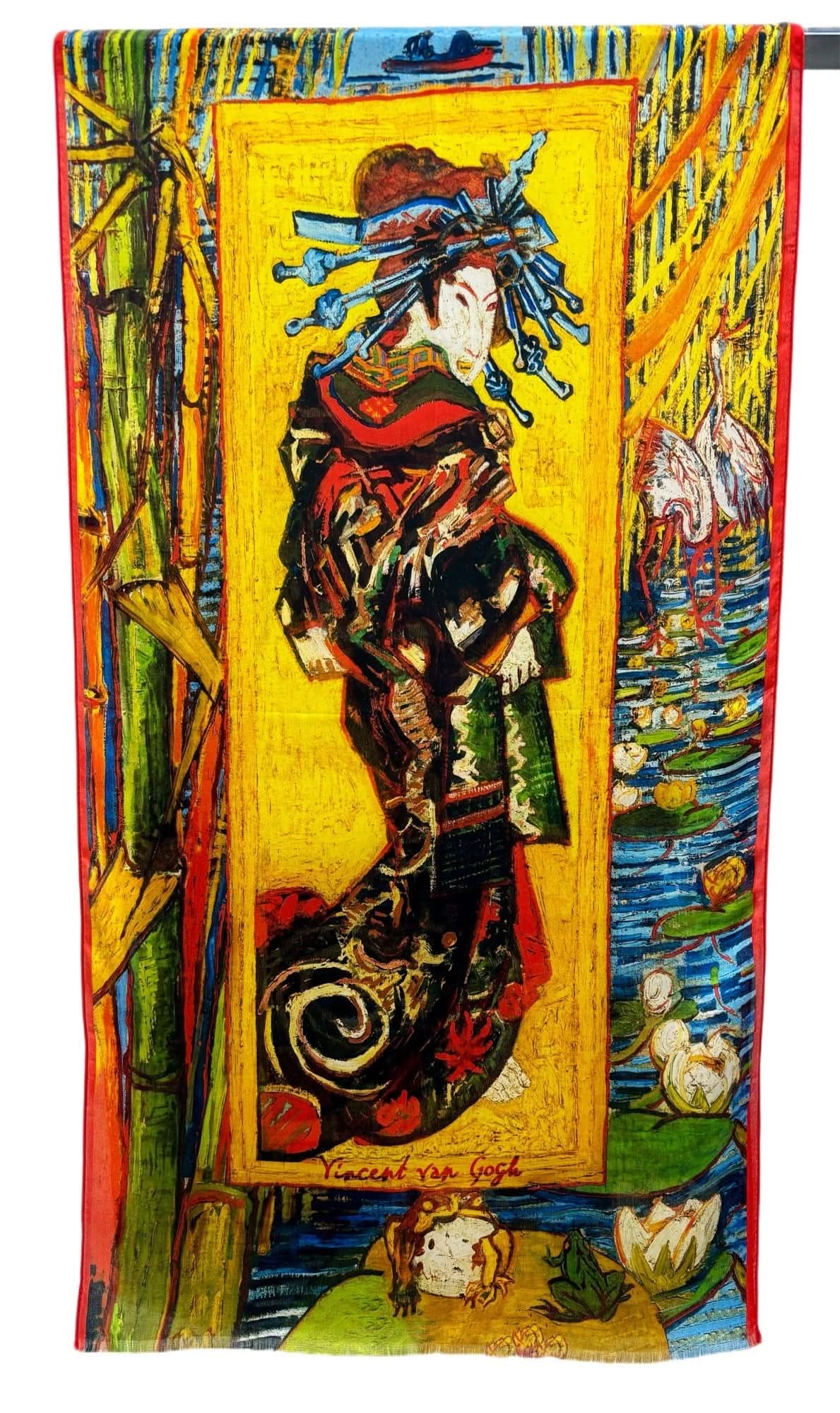 Elegant Silk Scarf printed by Van Gough Paint