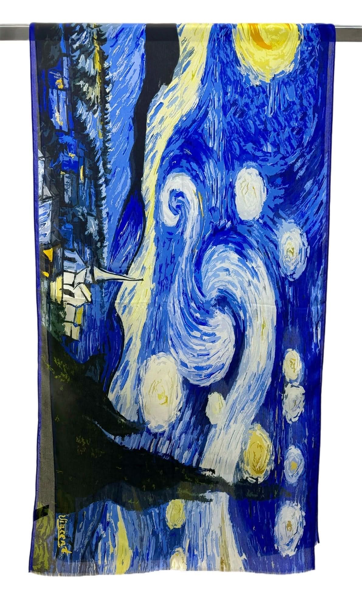 Elegant Silk Scarf printed by Van Gough Paint