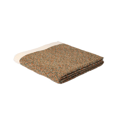 Waffle Orange Green Melange w Ivory Border