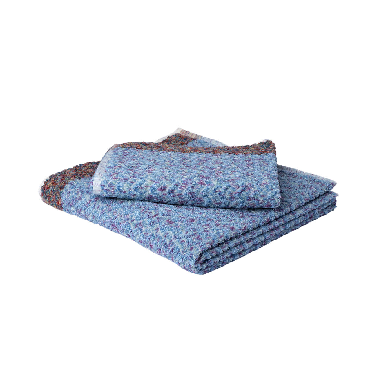 Zig Zag Blue/Lavender w/ Multicolor Border
