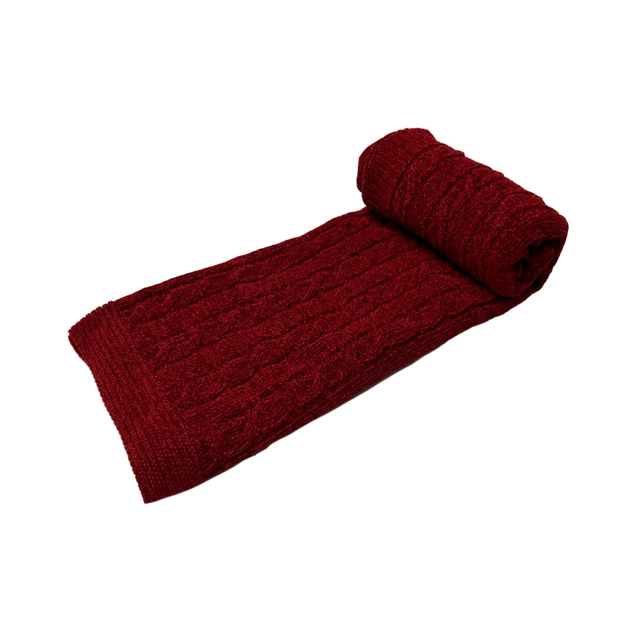 Chenille Cable throw - Burgundy, Rose Pink, Purple, Yellow